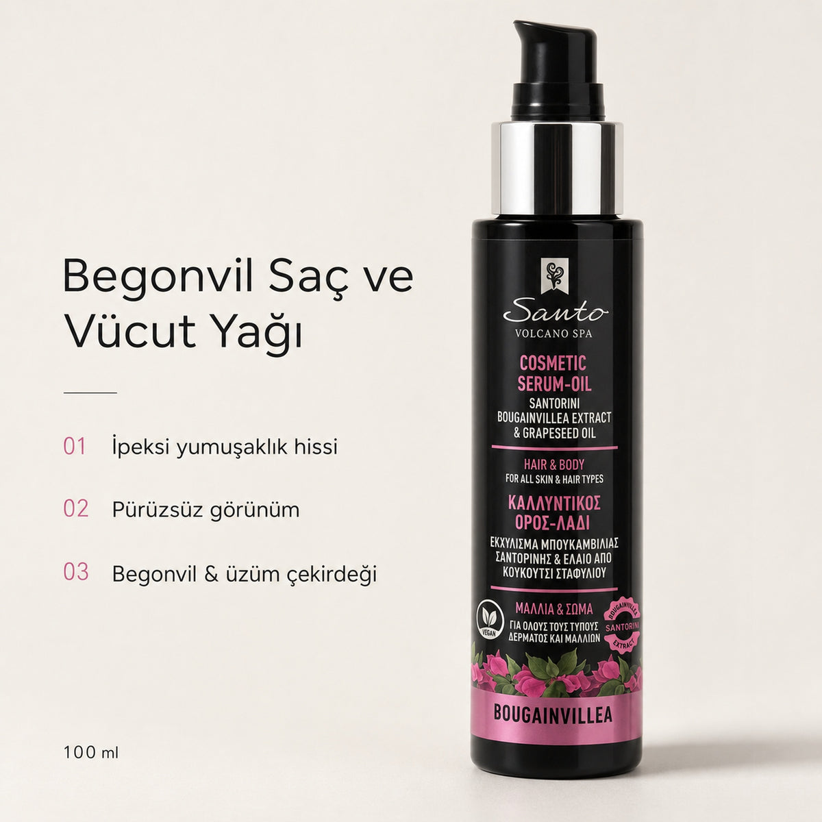 Begonvil Saç ve Vücut Yağı — faydaları