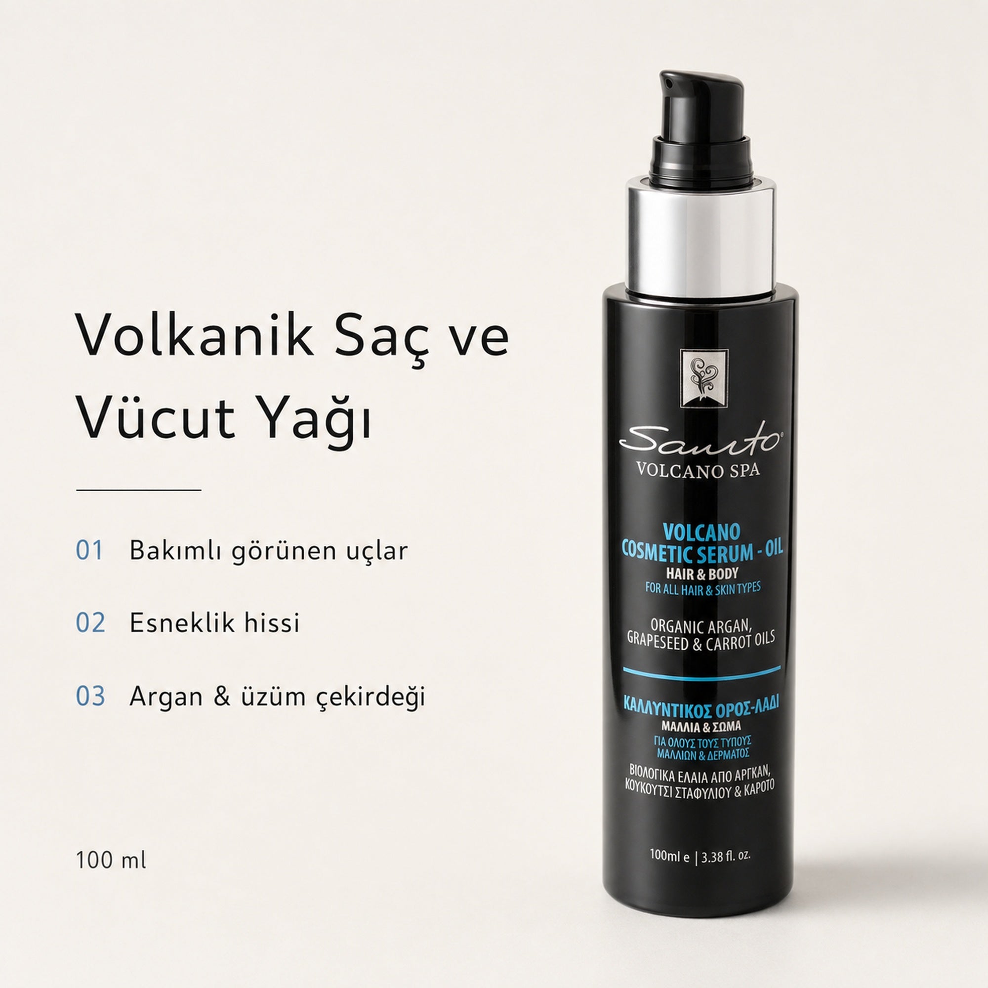 Volkanik Saç ve Vücut Yağı — faydaları